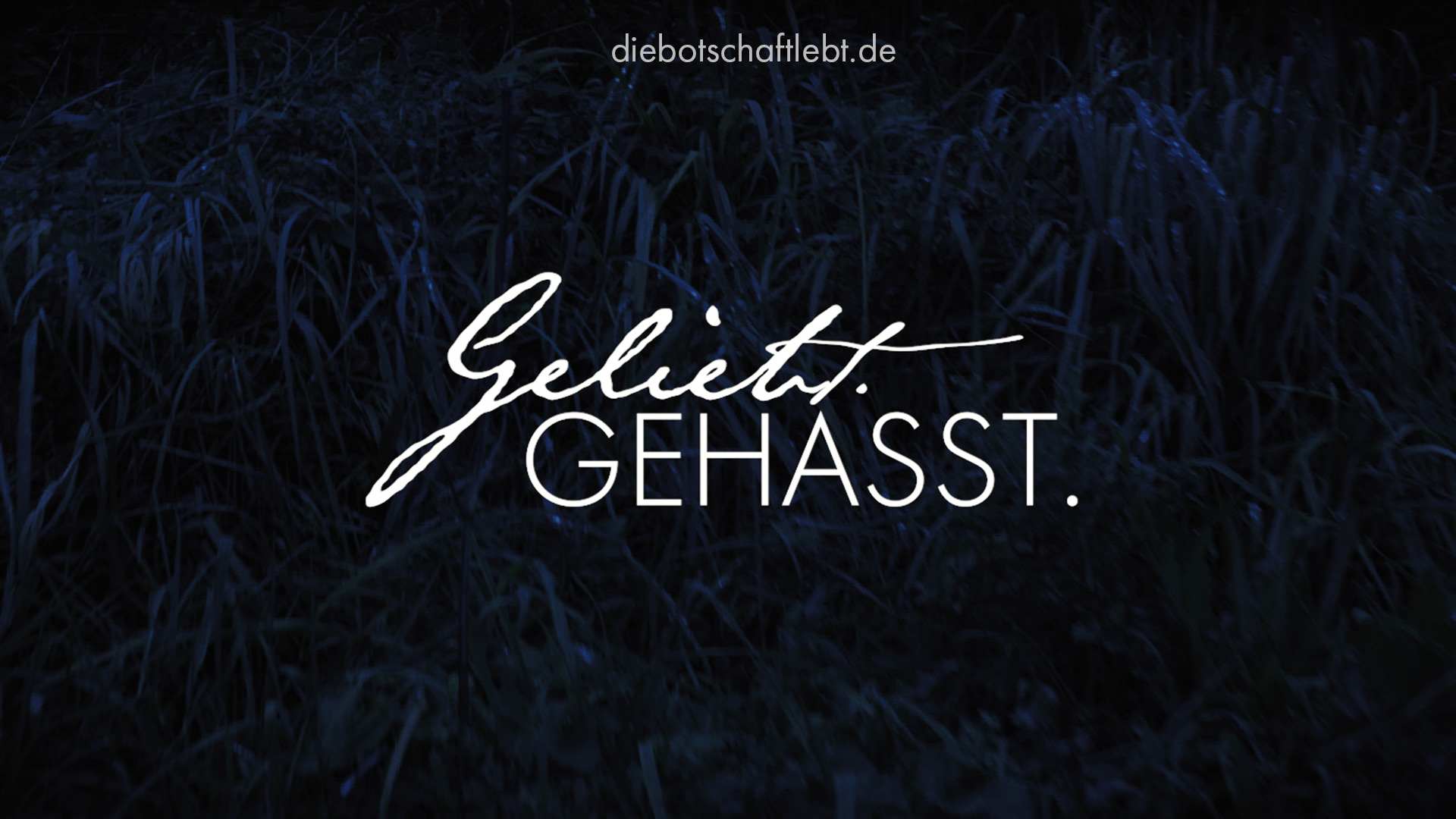 Dunkles Getreidefeld mit Titel Geliebt Gehasst