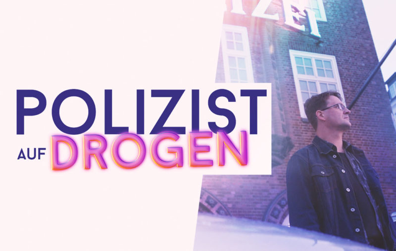 Mattthias vor Polizeiwache als Blogbild für Zeugnis Matthias - Polizist auf Drogen