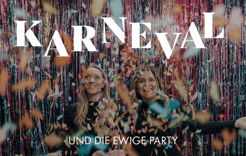 Menschen feiern Party an Karneval mit Konfetti